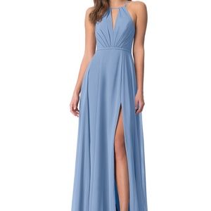 Azazie Evalleen Dress in Steel Blue A0